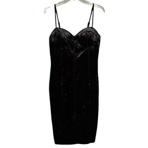 🖤 Crushed Velvet Bustier Bodycon Dress (M)